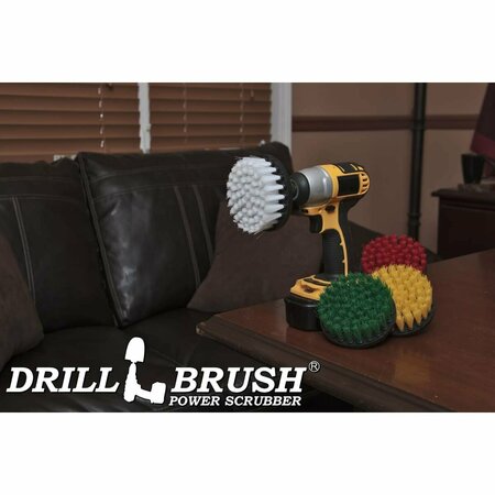 Drill Brush Power Scrubber By Useful Products 7 in W 5 in L Brush, Variety 4in-S-GRWY-QC-DB